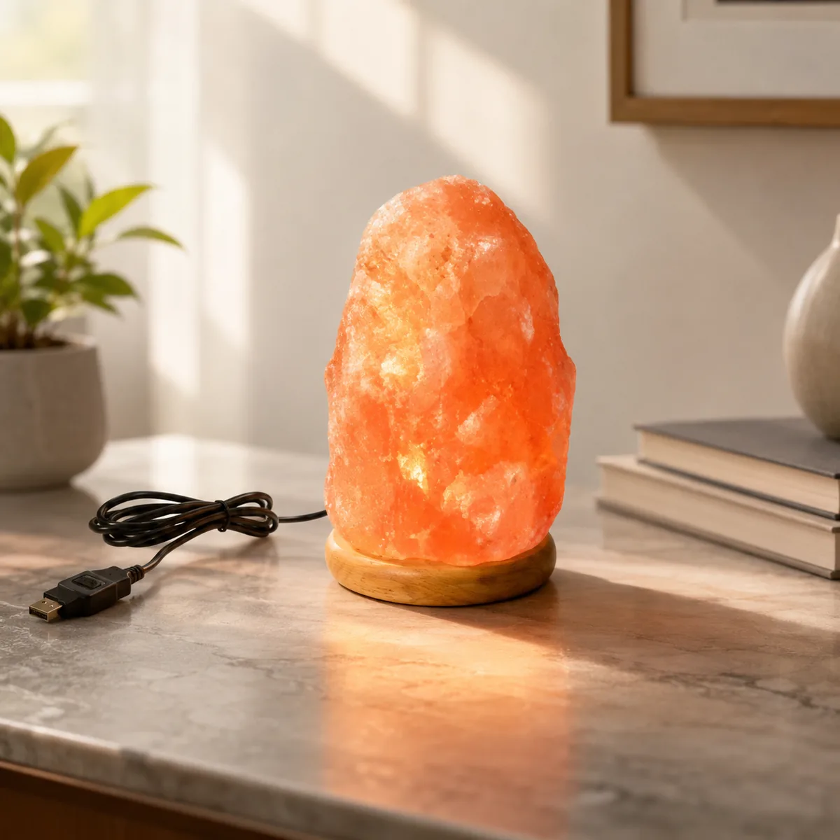 USB Himalayan Salt Lamp – Natural, Pink - View 4