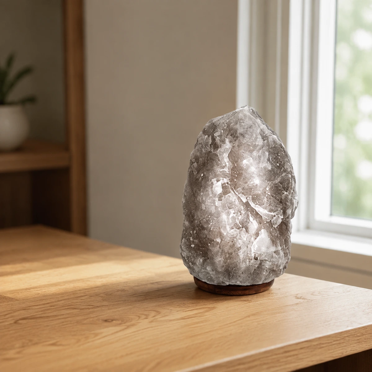 USB Himalayan Salt Lamp – Natural, Grey - Night Glow