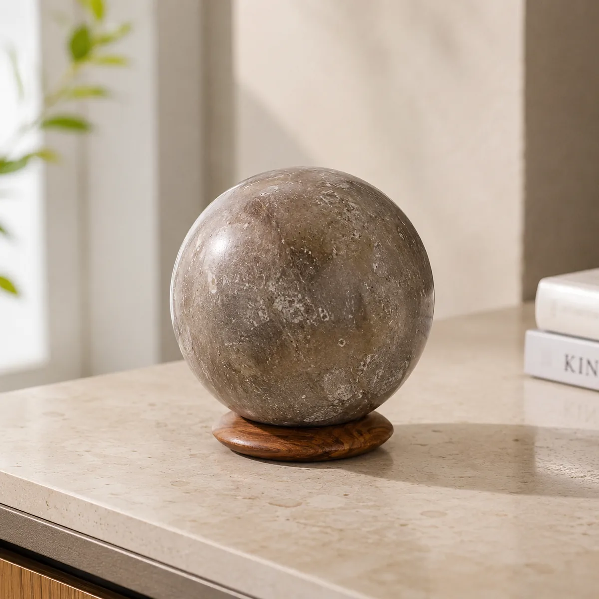 USB Himalayan Salt Lamp – Ball, Grey - Item MINI-513