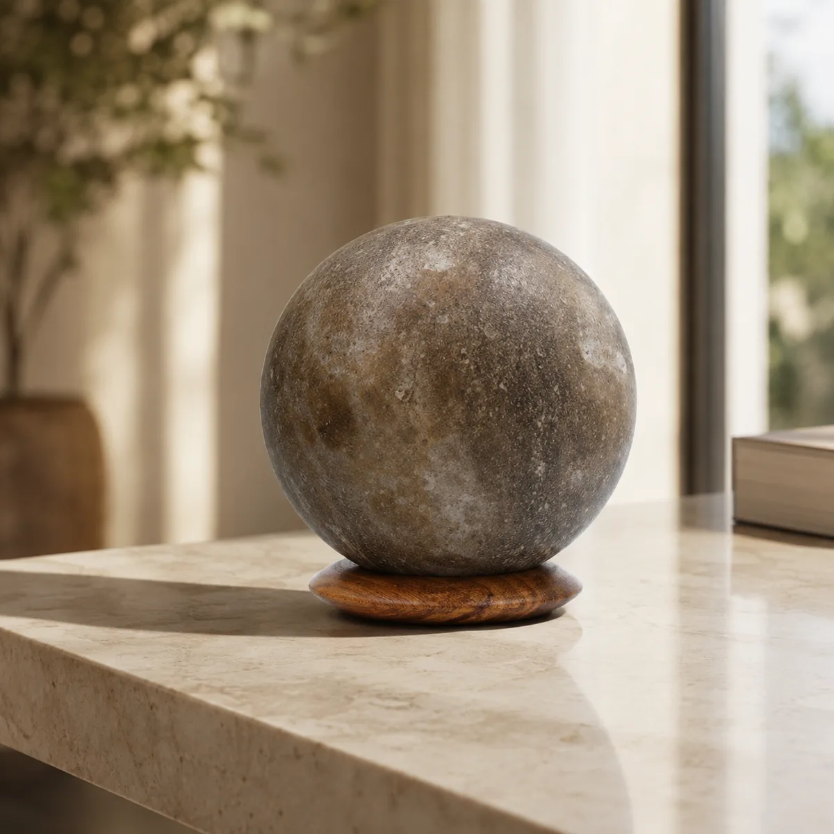 USB Himalayan Salt Lamp – Ball, Grey - View 4