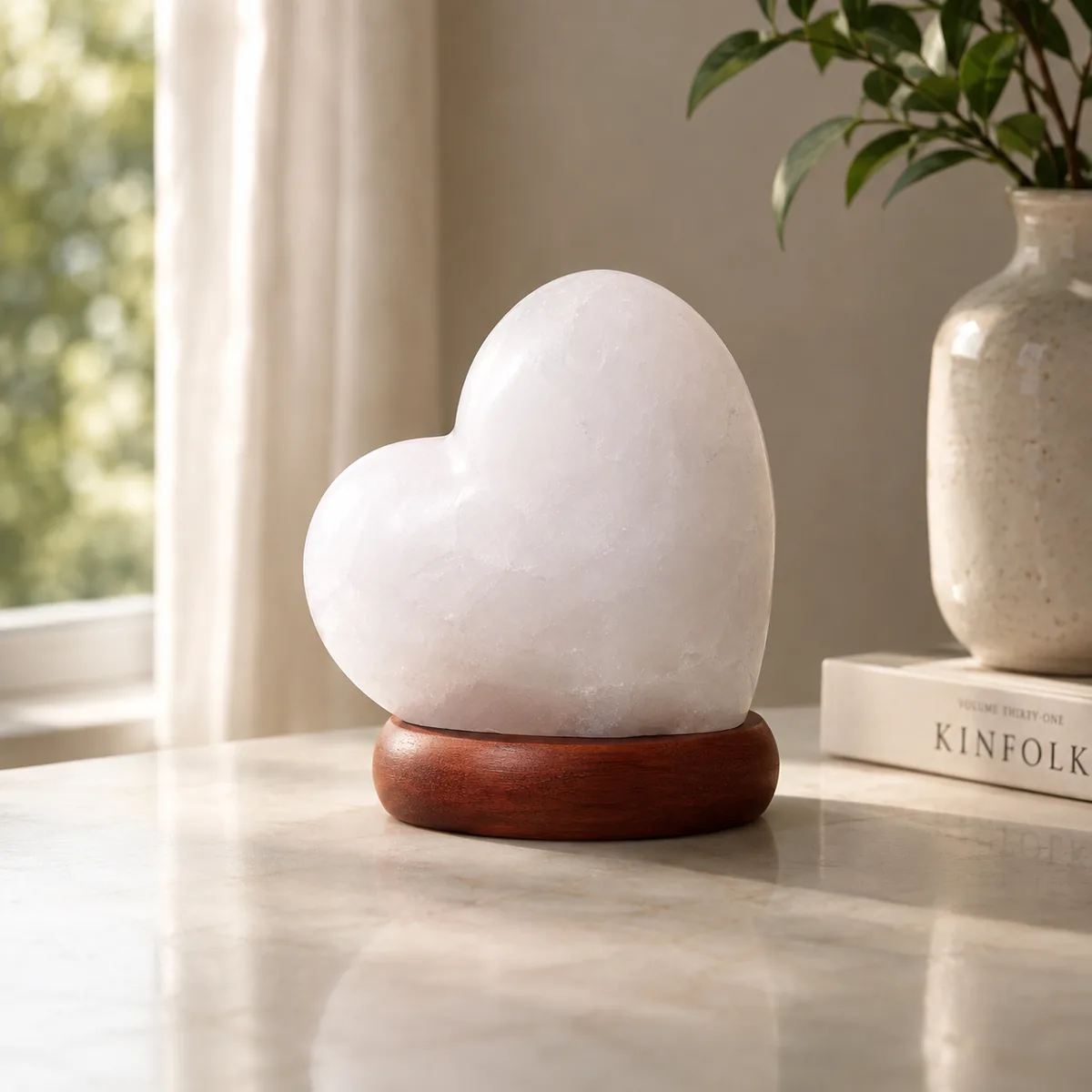 USB Himalayan Salt Lamp – Heart, White - View 4
