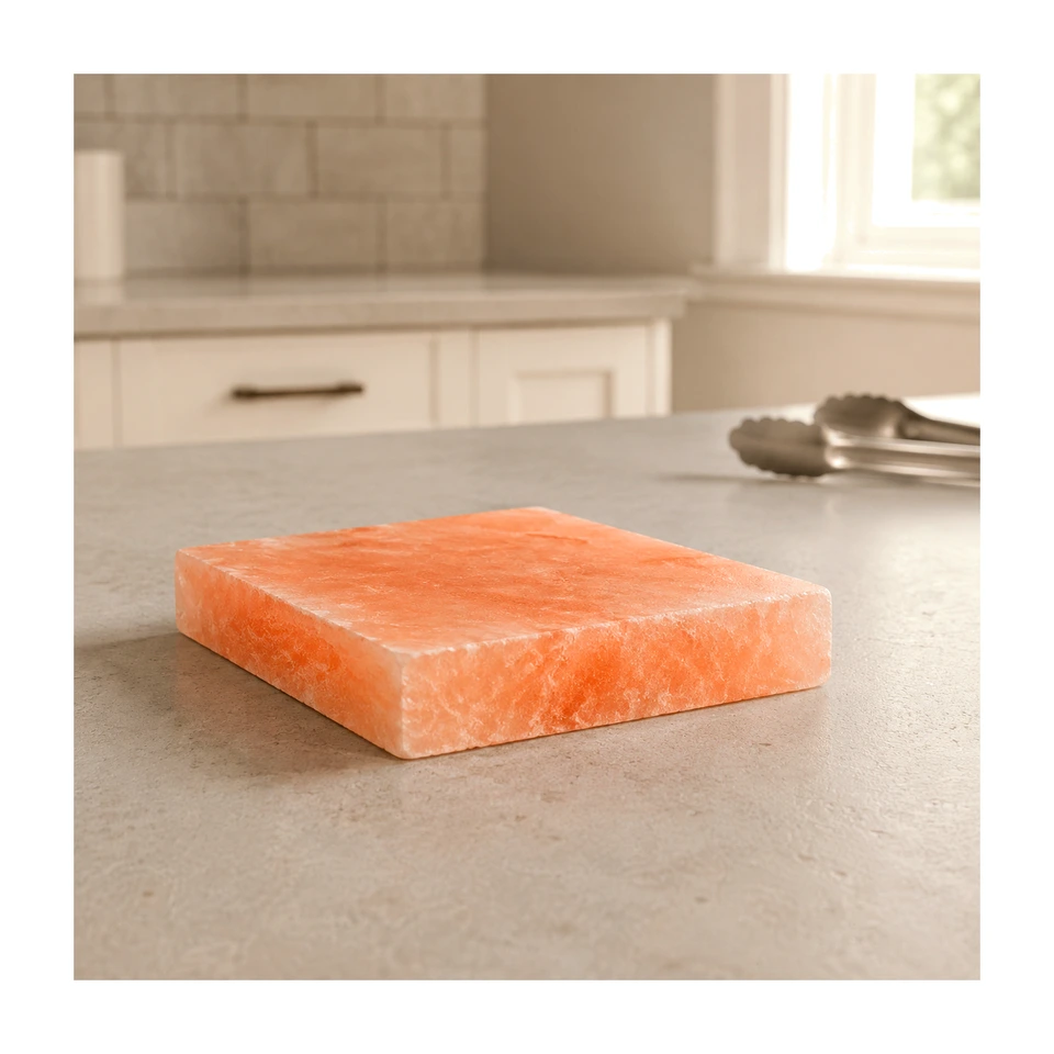 Himalayan Salt Cooking Plate – Square Slab (4"×4"×1.5") - PMCP-2351