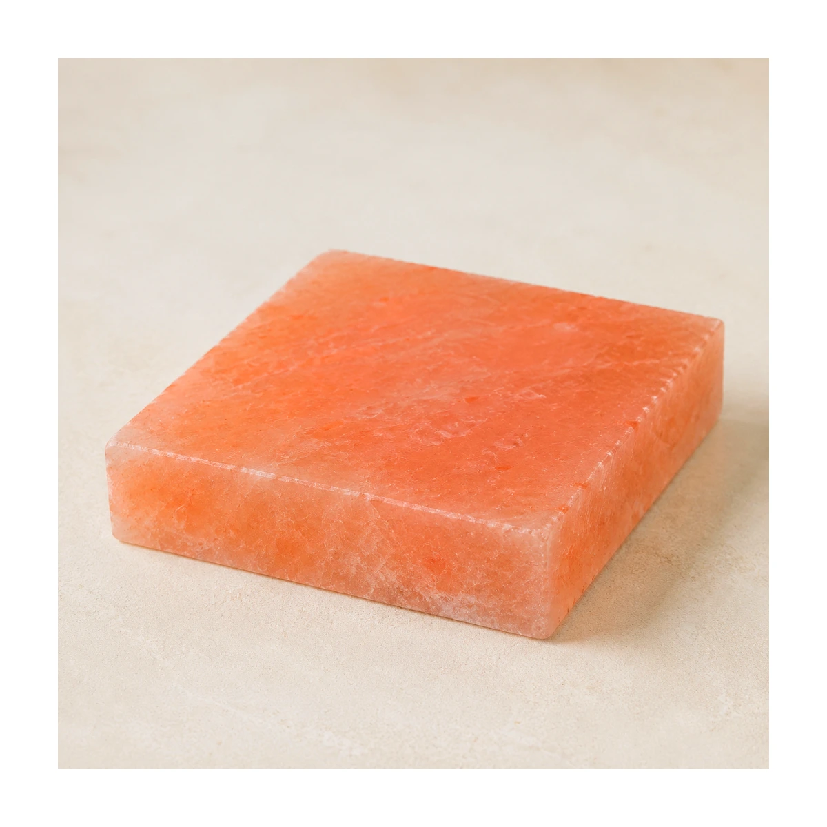 Himalayan Salt Cooking Plate – Square Slab (4"×4"×1.5") - Lifestyle View