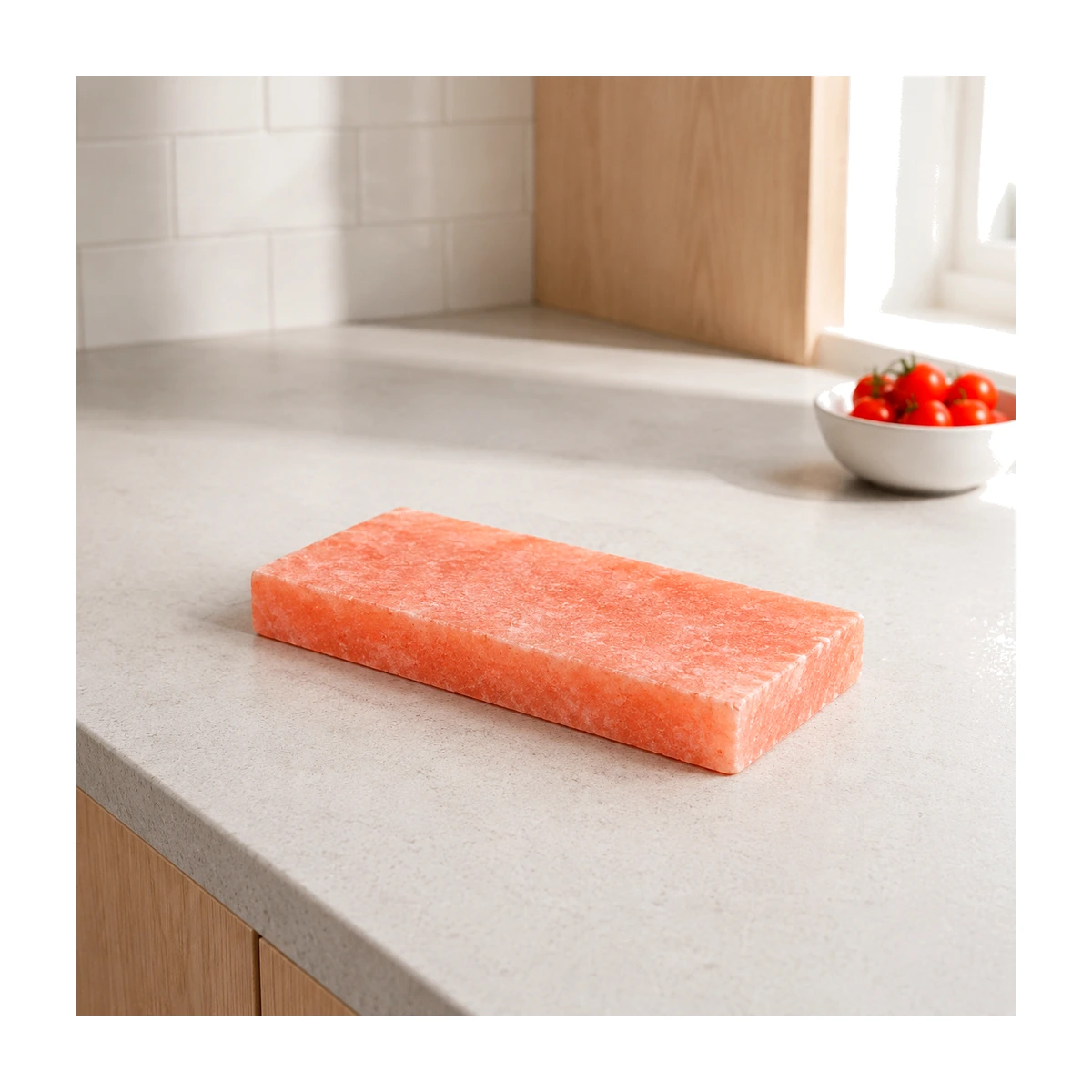 Himalayan Salt Cooking Plate – Rectangle Slab (8"×4"×1") - Lifestyle View