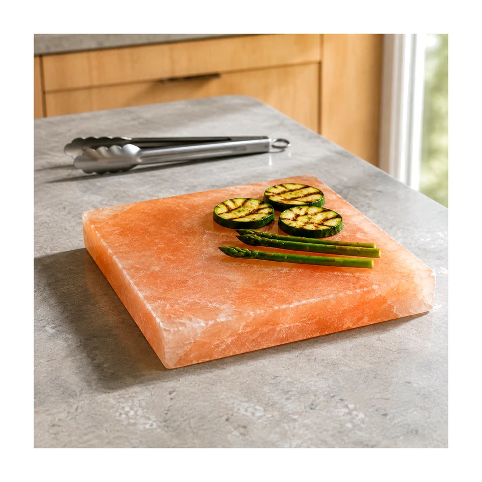 Himalayan Salt Cooking Plate – Square Slab (8"×8"×1.5") - PMCP-2356