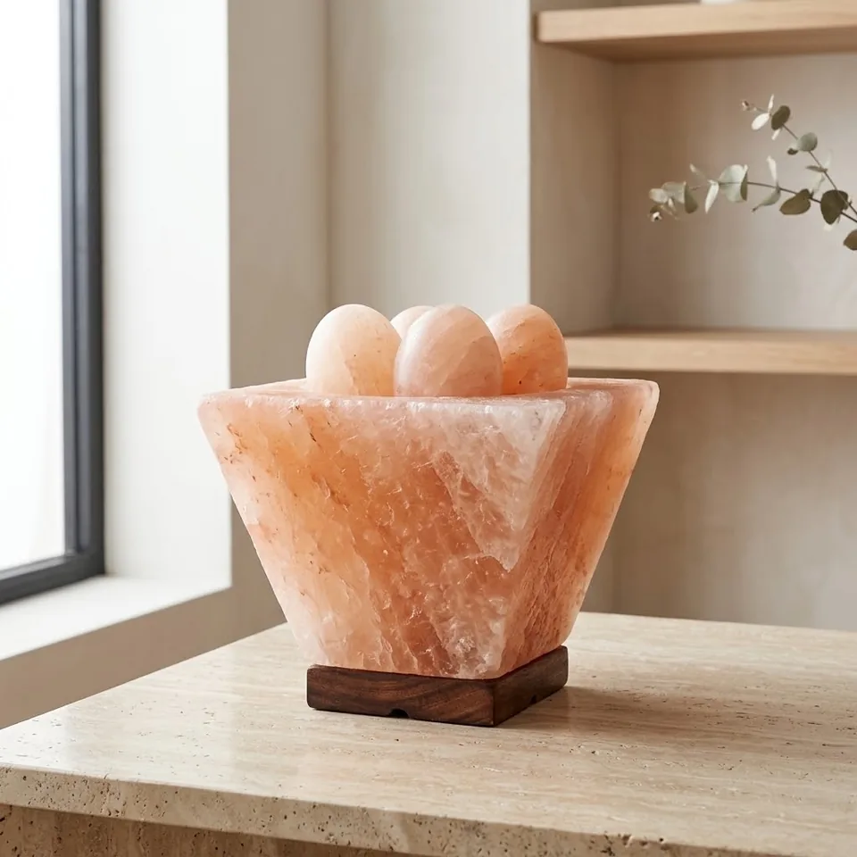 Himalayan Salt Fire Bowl – Cubic with Eggs - PMFB-1301