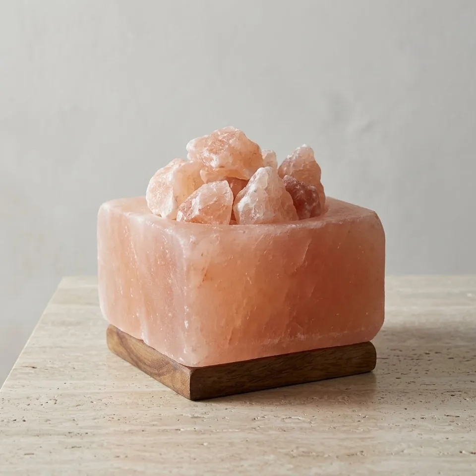 Himalayan Salt Fire Bowl – Square with Chunks - View 4