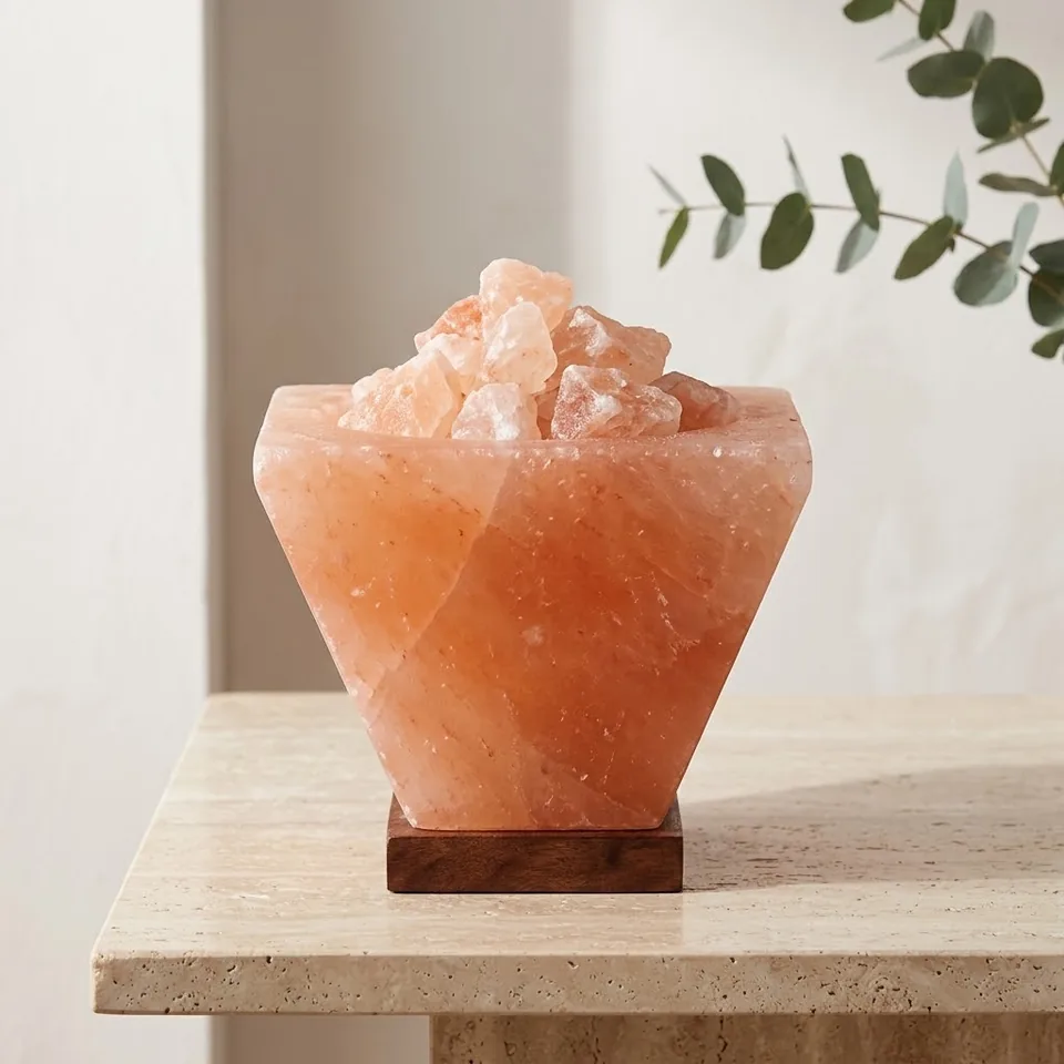 Himalayan Salt Fire Bowl – Cubic with Chunks - View 4