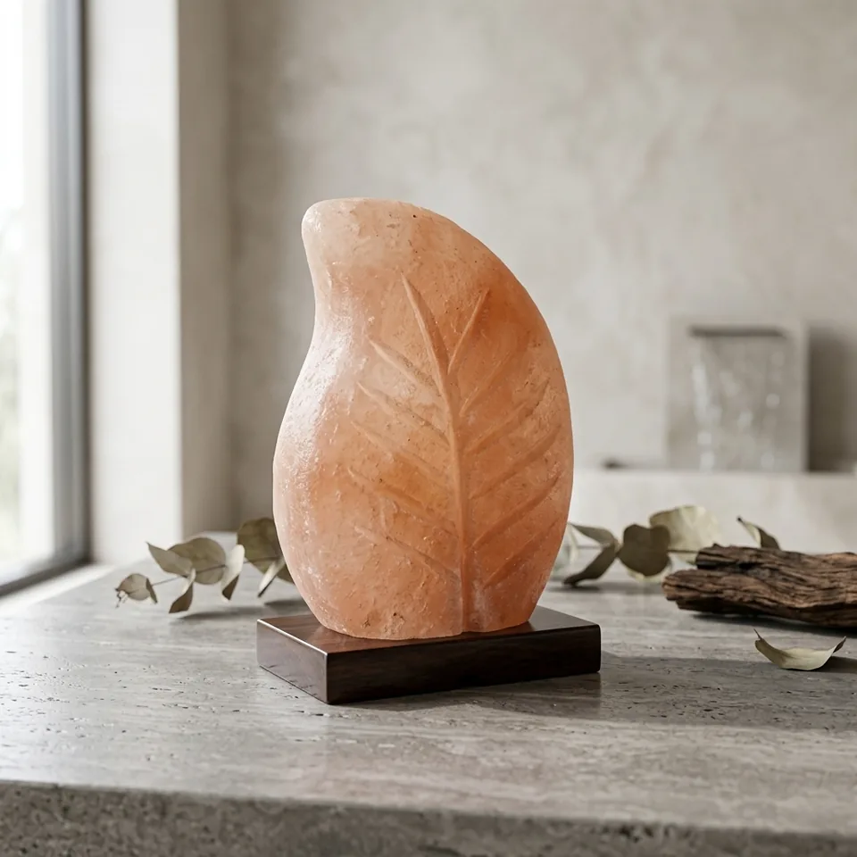 Figure Shape Salt Lamp – Leaf - View 4