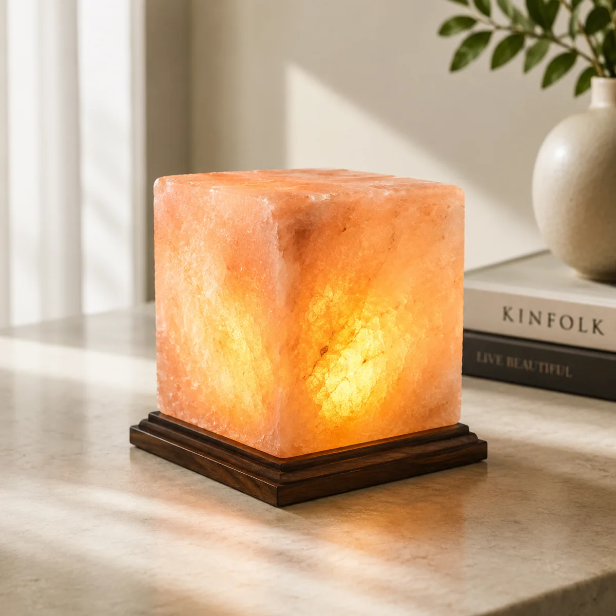 Geometrical Shape Salt Lamp – Short Cube - View 4
