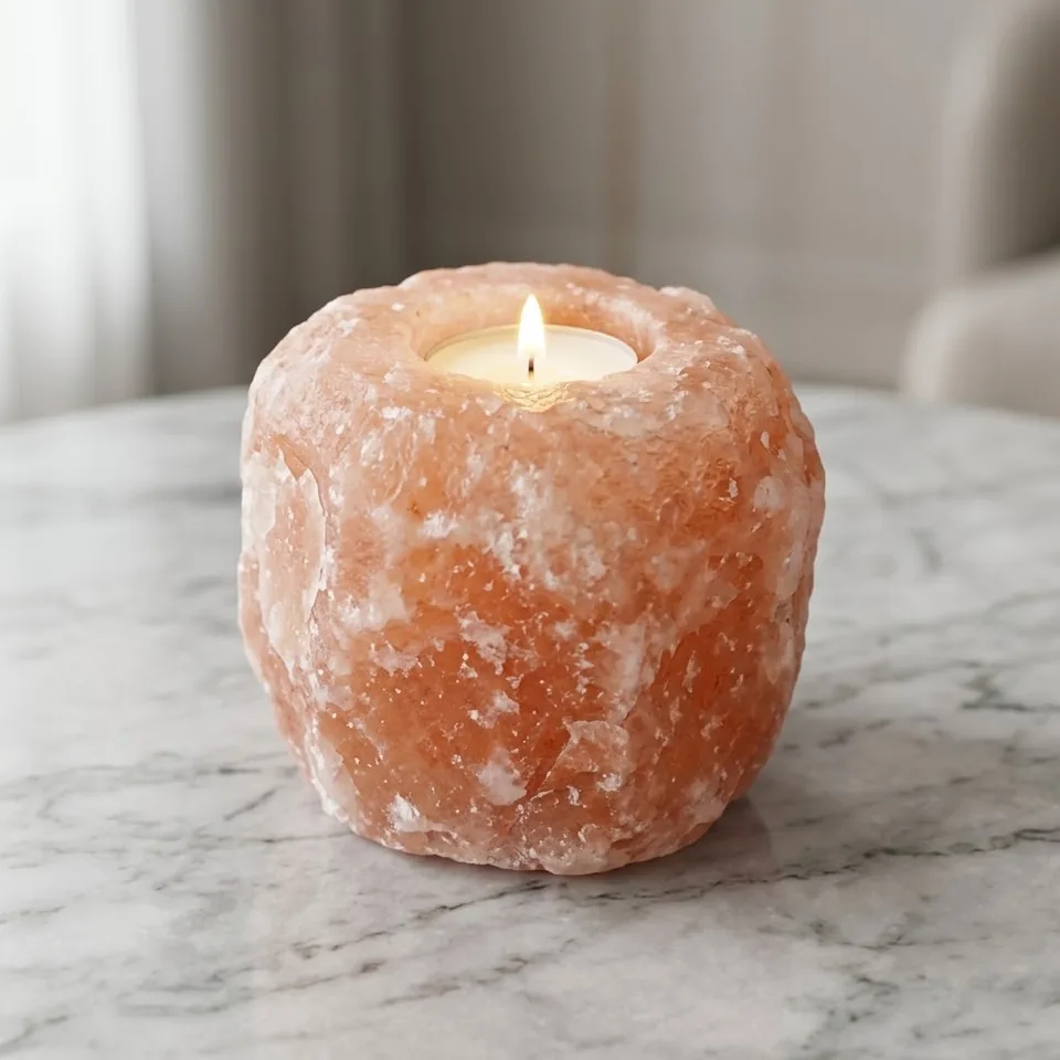 Salt T-Light Candle Holder – Natural (1-Hole) - View 4