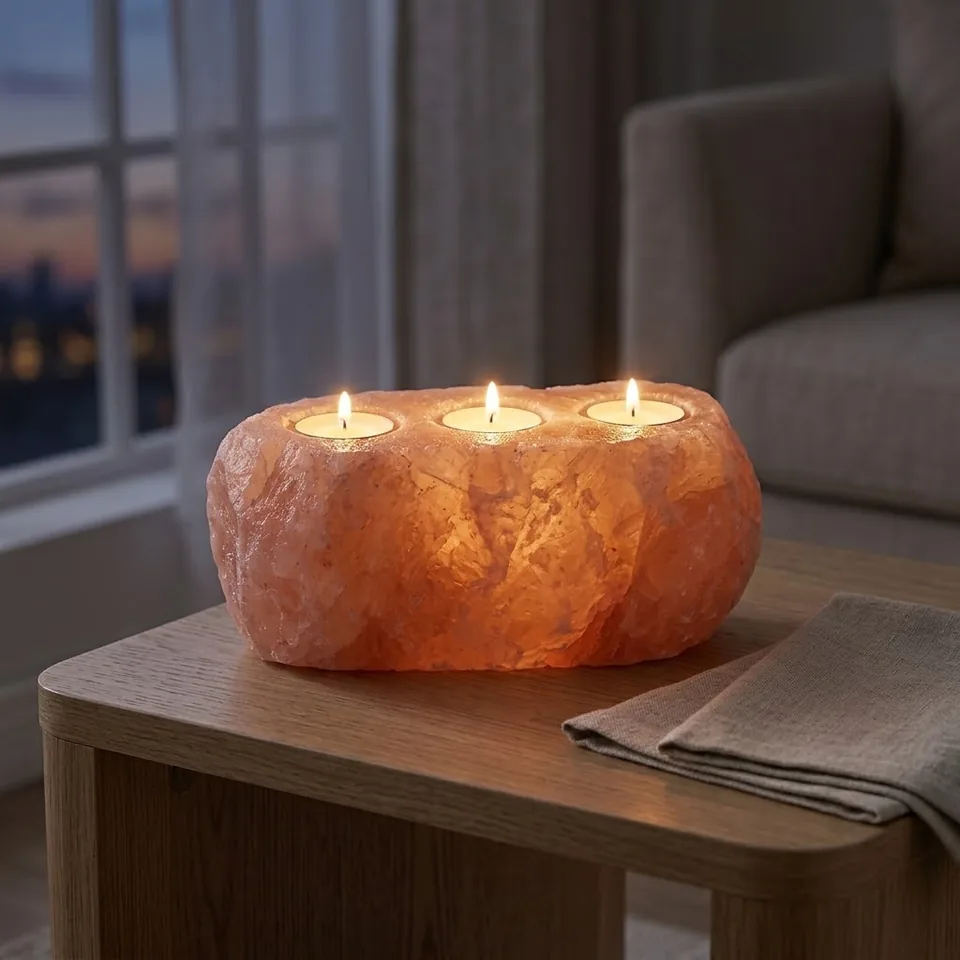 Salt T-Light Candle Holder – Natural (3,4&5-Hole) - View 3