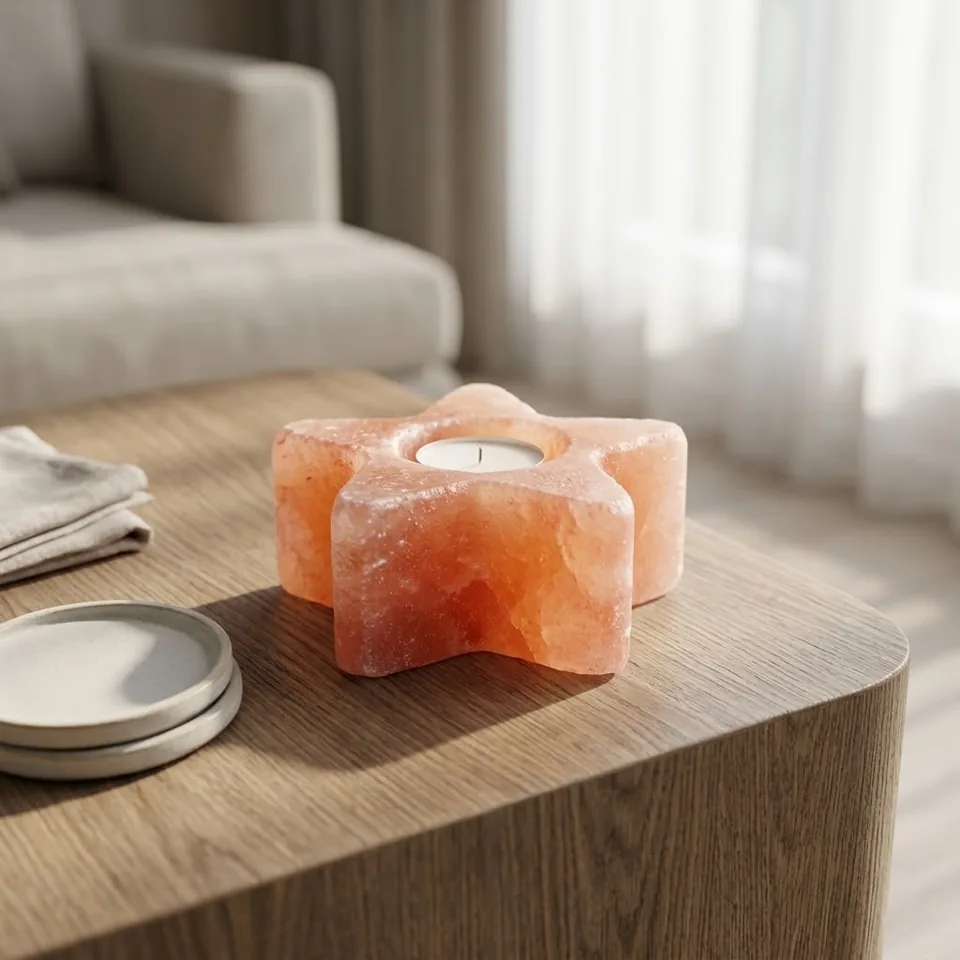 Salt T-Light Candle Holder – Star - Lifestyle View