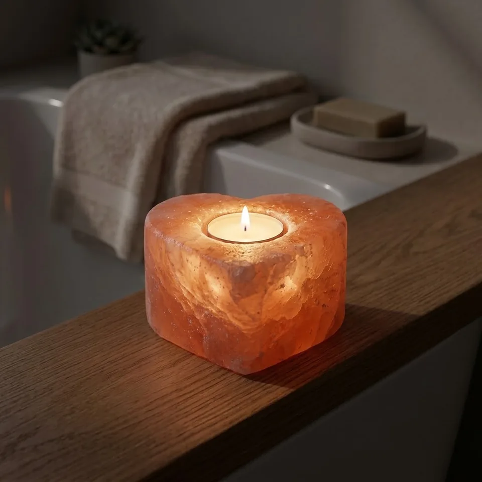 Salt T-Light Candle Holder – Heart - PMTL-1559