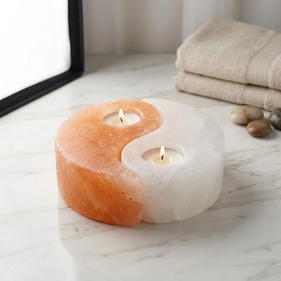 Salt T-Light Candle Holder – Yang - View 4