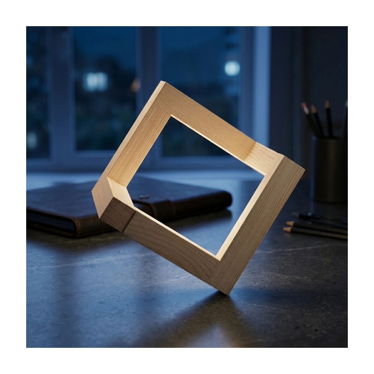 Wooden Base – Square Frame Base (RG134) - Angle View