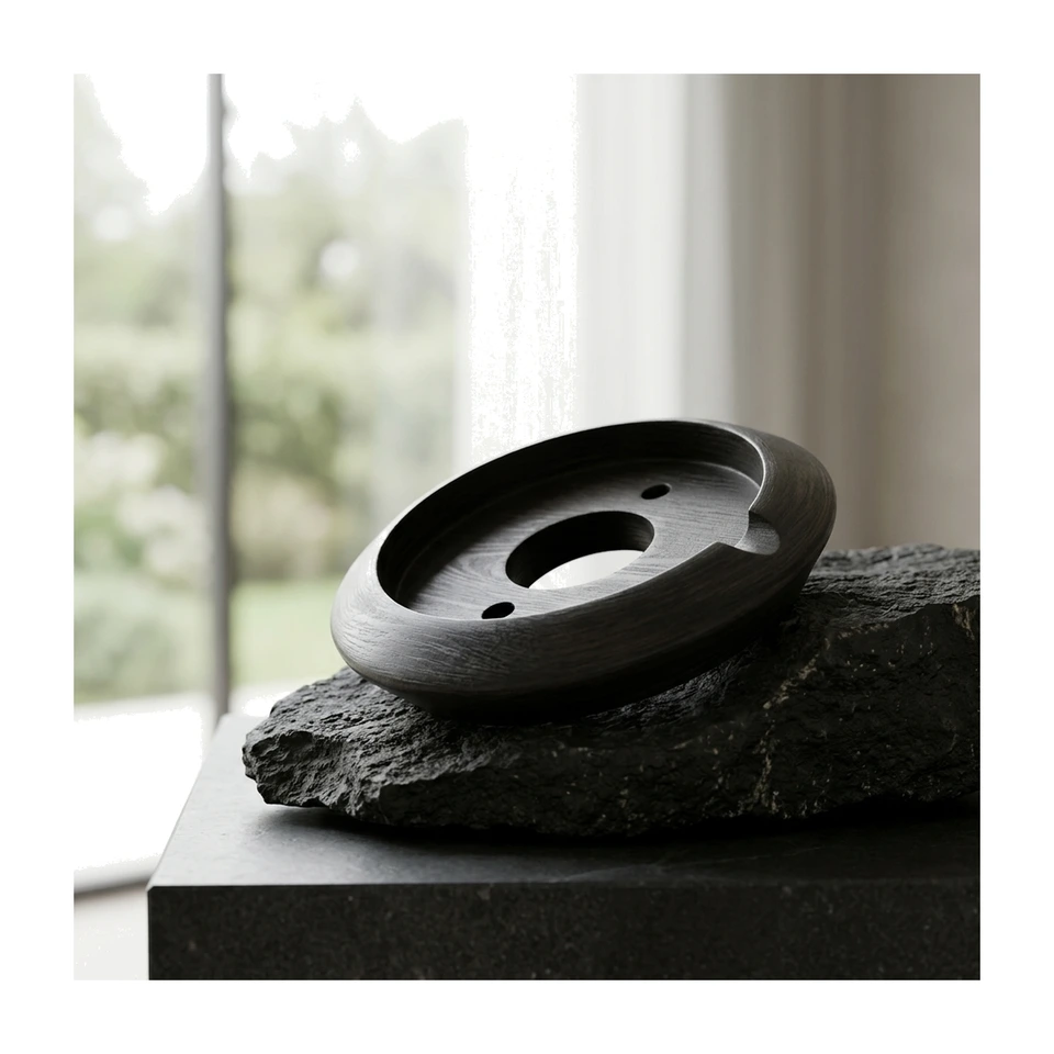 Wooden Base – Beveled Black Round Base (RG139) - RG139