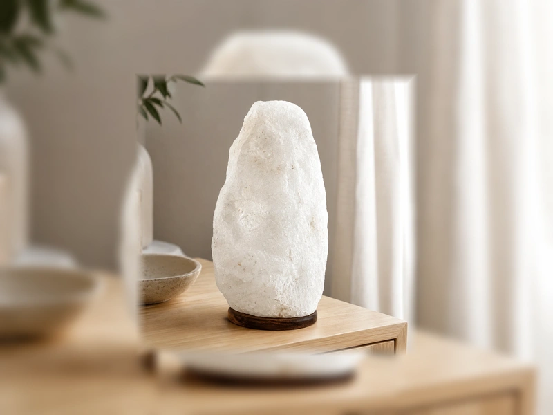 Natural Shape Salt Lamp — White
