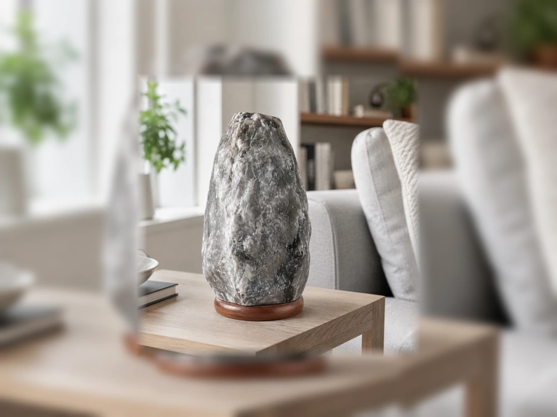 Natural Shape Salt Lamp — Grey