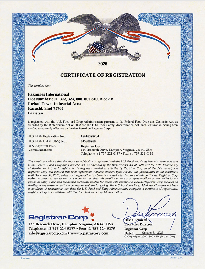 FDA certificate preview