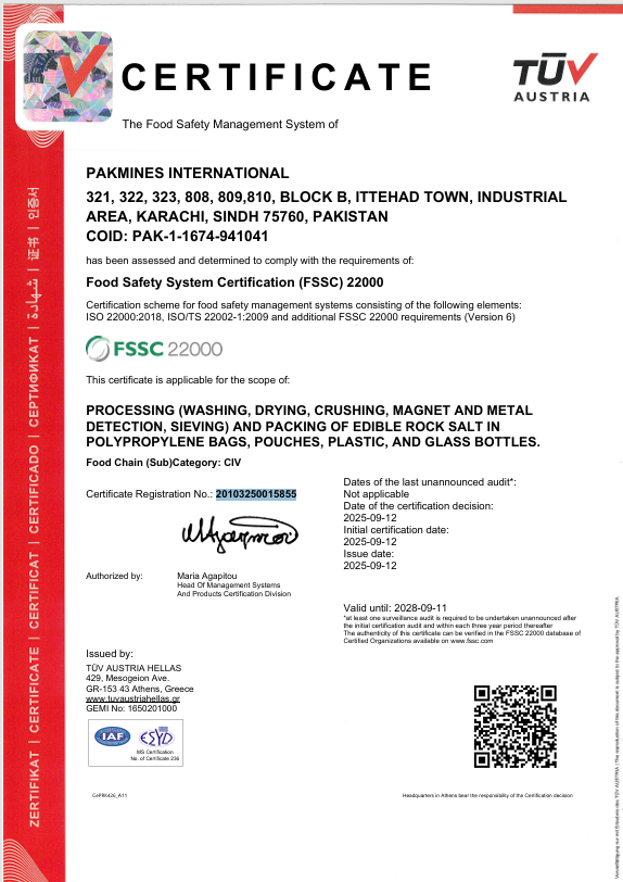 FSSC certificate preview